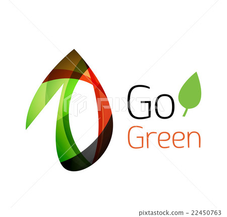 Abstract eco leag logo design made of color pieces Abstract eco leag logo design made of color pieces 22450763