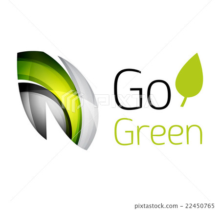Abstract eco leag logo design made of color pieces Abstract eco leag logo design made of color pieces 22450765