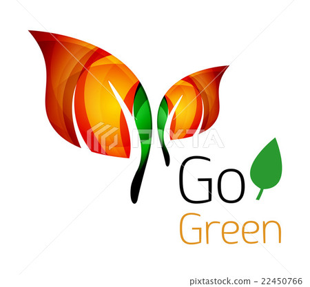 Colorful leaf logo. Geometric abstract icon 22450766