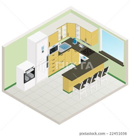 Vector isometric kitchen interior 22451036