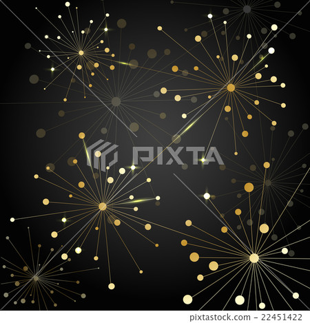 Gold fireworks on dark background - Stock Illustration [22451422] - PIXTA