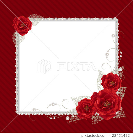Floral frame with pearls Floral frame with pearls 22451452