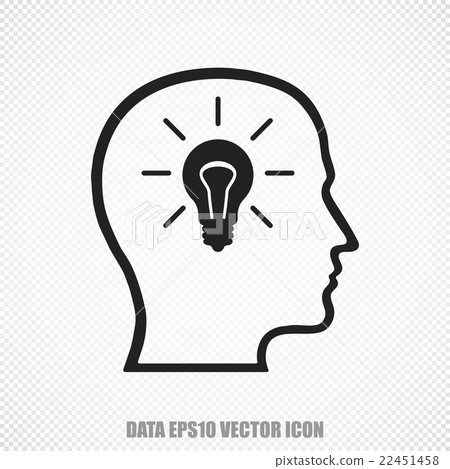 Data vector Head With Lightbulb icon. Modern flat-插圖素材 [22451458] - PIXTA圖庫