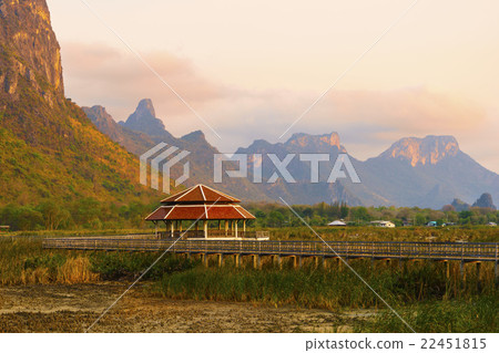 Wooden bridge in Khao Sam Roi Yod National Park 22451815