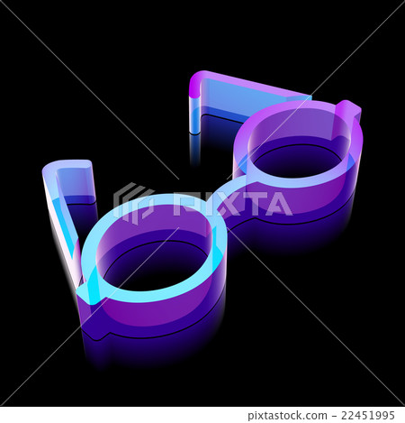 Science icon: 3d neon glowing Glasses made of 22451995