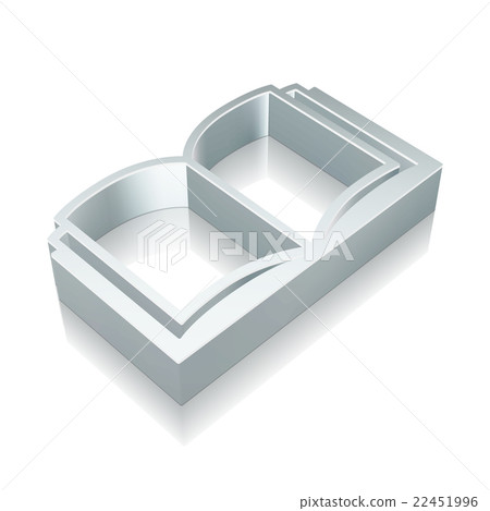 Studying icon: 3d metallic Book with reflection Studying icon: 3d metallic Book with reflection 22451996