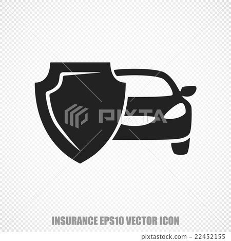 Insurance vector Car And Shield icon. Modern flat 22452155