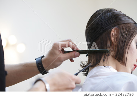 stylist hairdresser doing haircut stylist hairdresser doing haircut 22452786
