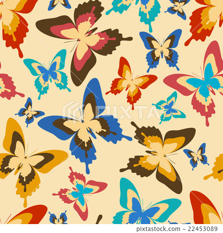 Stylish seamless pattern with colorful butterflies Stylish seamless pattern with colorful butterflies 22453089