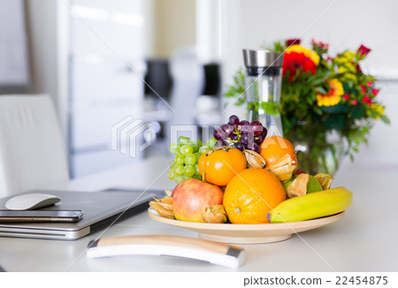 fresh fruits on office table 22454875