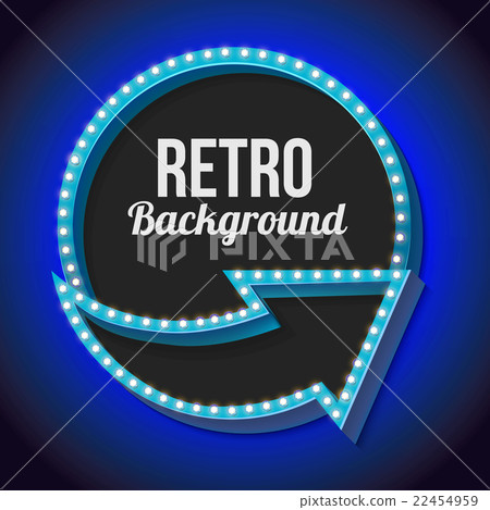 Volume retro circle with an arrow and light bulbs Volume retro circle with an arrow and light bulbs 22454959