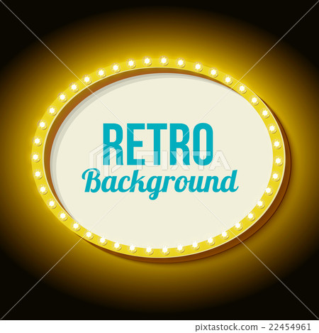 Retro frame circle with neon lights Retro frame circle with neon lights 22454961