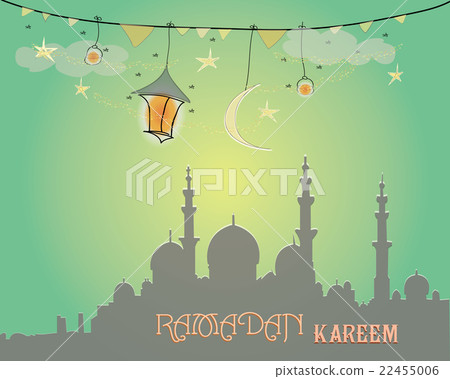 Creative greeting card design for holy month of 22455006