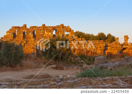 Old ruins in Side Turkey at sunset 22455430