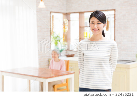 A family to relax in the kitchen 22456221
