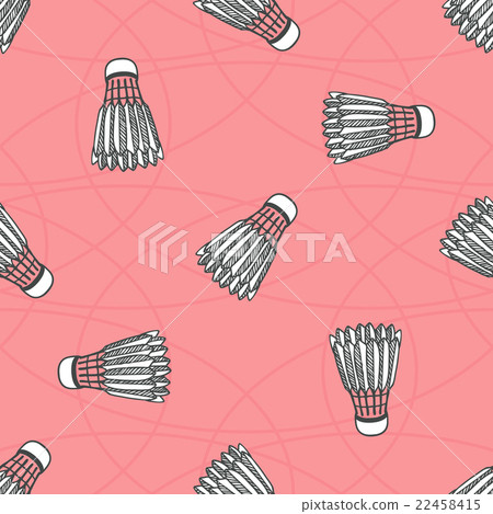 Seamless colored badminton pattern - Stock Illustration [22458415] - PIXTA