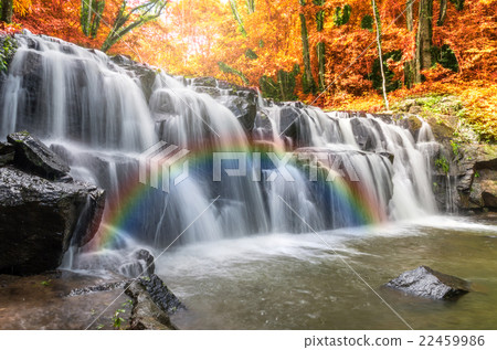 Beautiful waterfall in the forest with rainbow, Sam lan waterfall, Thailand 22459986