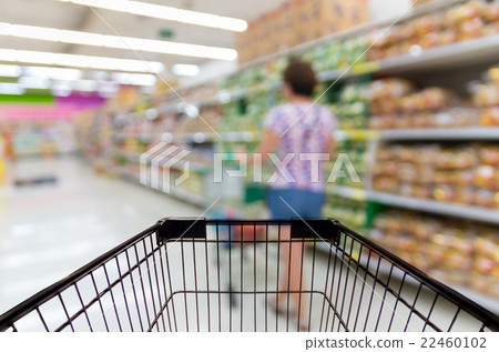 Abstract blurred photo of store with trolley in department store bokeh background Abstract blurred photo of store with trolley in department store bokeh background 22460102