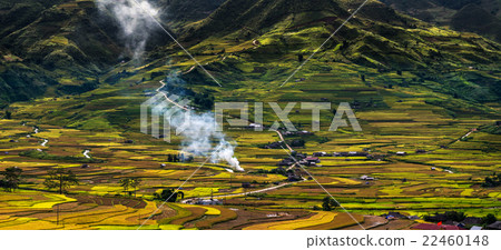 Panorama from Top view point which can see Rice terraced fields of Tu le District, YenBai province, Northwest Vietnam Panorama from Top view point which can see Rice terraced fields of Tu le District, YenBai province, Northwest Vietnam 22460148