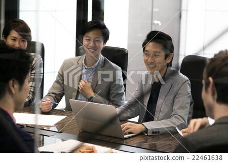 A man and a woman making a meeting A man and a woman making a meeting 22461638