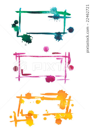 Set watercolor frame, isolated on white background Set watercolor frame, isolated on white background 22462721