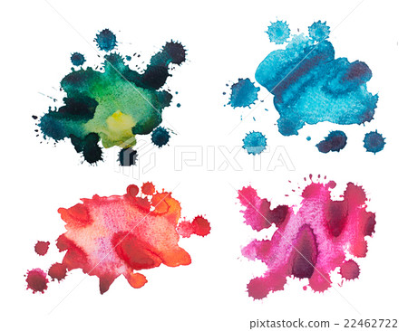 Set watercolor blots, isolated on white background Set watercolor blots, isolated on white background 22462722