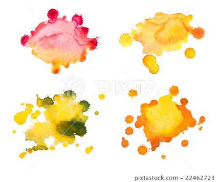 Set watercolor blots, isolated on white background Set watercolor blots, isolated on white background 22462723