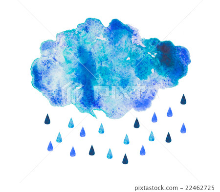 Watercolor cloud, isolated on white background 22462725