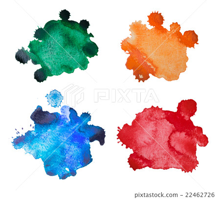 Set watercolor blots, isolated on white background Set watercolor blots, isolated on white background 22462726