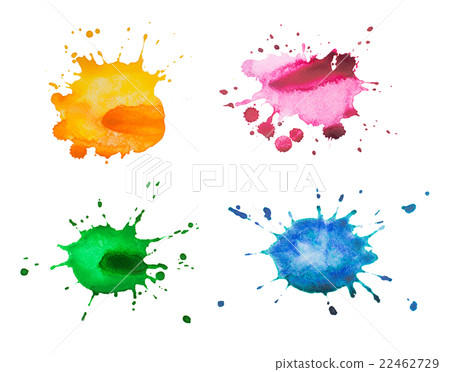 Set watercolor blots, isolated on white background Set watercolor blots, isolated on white background 22462729
