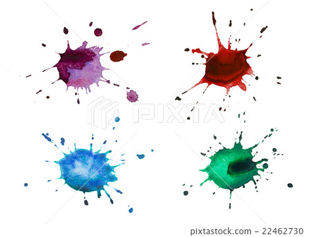 Set watercolor blots, isolated on white background Set watercolor blots, isolated on white background 22462730