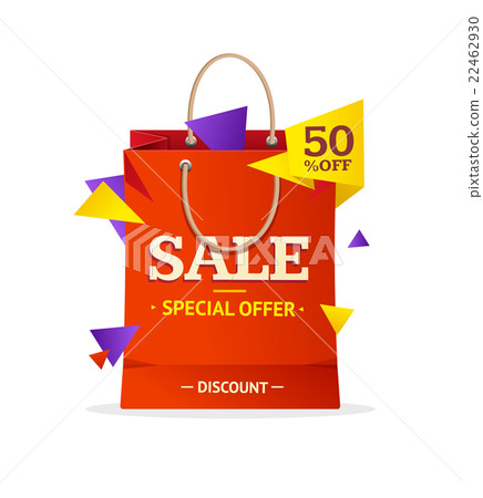 Sale Label Paper Bag. Vector Sale Label Paper Bag. Vector 22462930