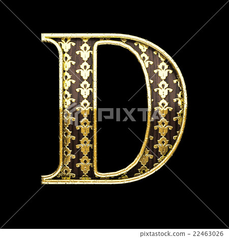 d golden letter 3d illustration - Stock Illustration [22463026] - PIXTA