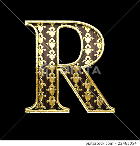 r golden letter 3d illustration - Stock Illustration [22463054] - PIXTA