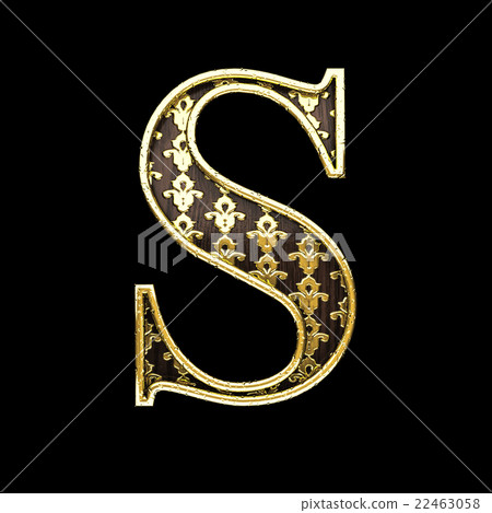 s golden letter 3d illustration - Stock Illustration [22463058] - PIXTA