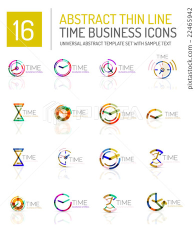 Geometric clock and time icon set 22465942