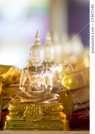Buddhist idol made by glass for offering in temple Buddhist idol made by glass for offering in temple 22467246