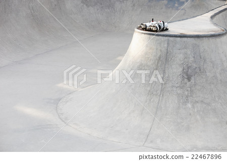Aggressive inline skates in skate park Aggressive inline skates in skate park 22467896