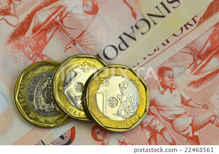 Singapore money on white background Singapore money on white background 22468561