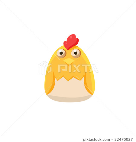 Chick In Eggshell Simplified Cute Illustration 22470027