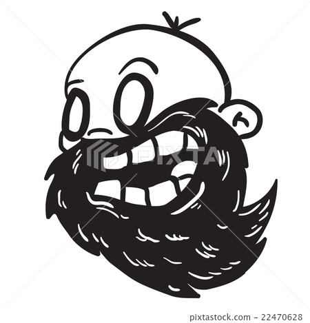 simple black and white bearded bald man simple black and white bearded bald man 22470628