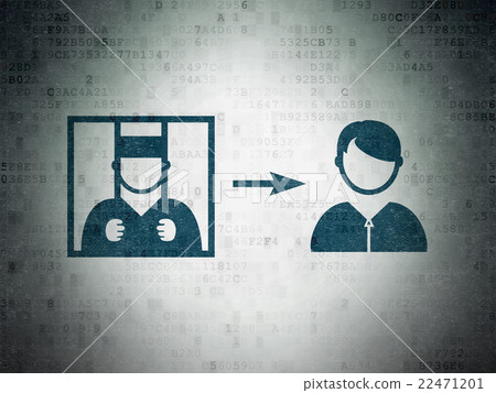 Law concept: Criminal Freed on Digital Data Paper 22471201