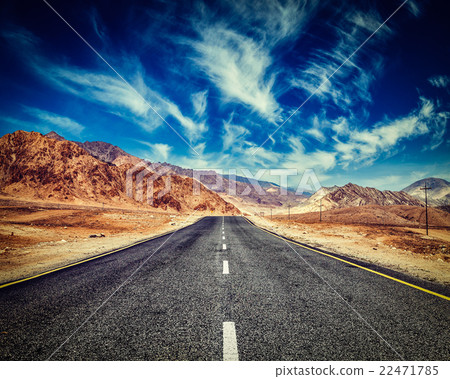 Road in Himalayas with mountains 22471785