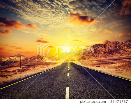 Road in Himalayas with mountains 22471787