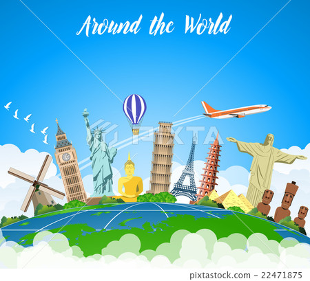 Landmarks on the globe.  22471875