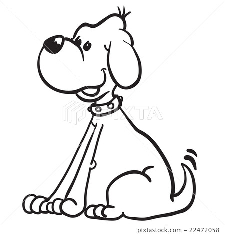 simple black and white dog 22472058