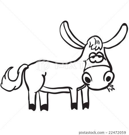 simple black and white donkey 22472059