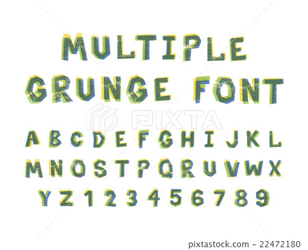 Multiple bright colors grunge font alphabet Multiple bright colors grunge font alphabet 22472180