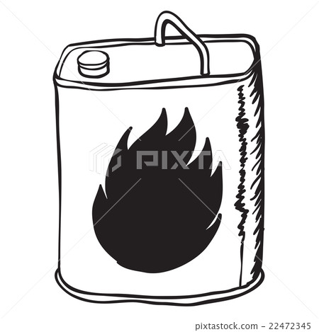 simple black and white gasoline can 22472345