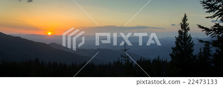 panorama - sunrise in mountains panorama - sunrise in mountains 22473133